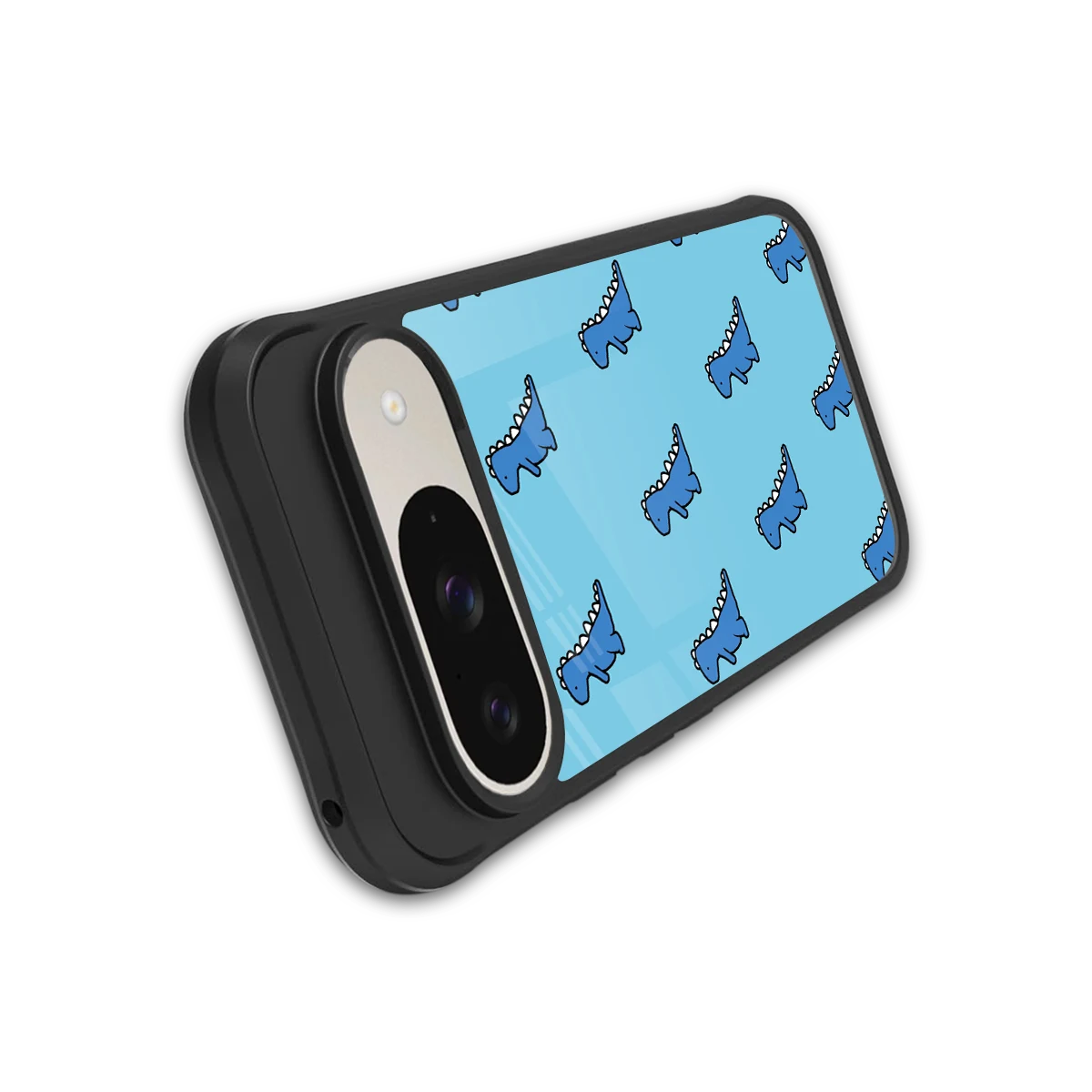 Dino Blue stylish phone case for google pixel 9 | glossy glass and slim fit
