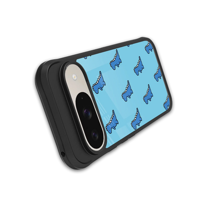 Dino Blue stylish phone case for google pixel 9 | glossy glass and slim fit
