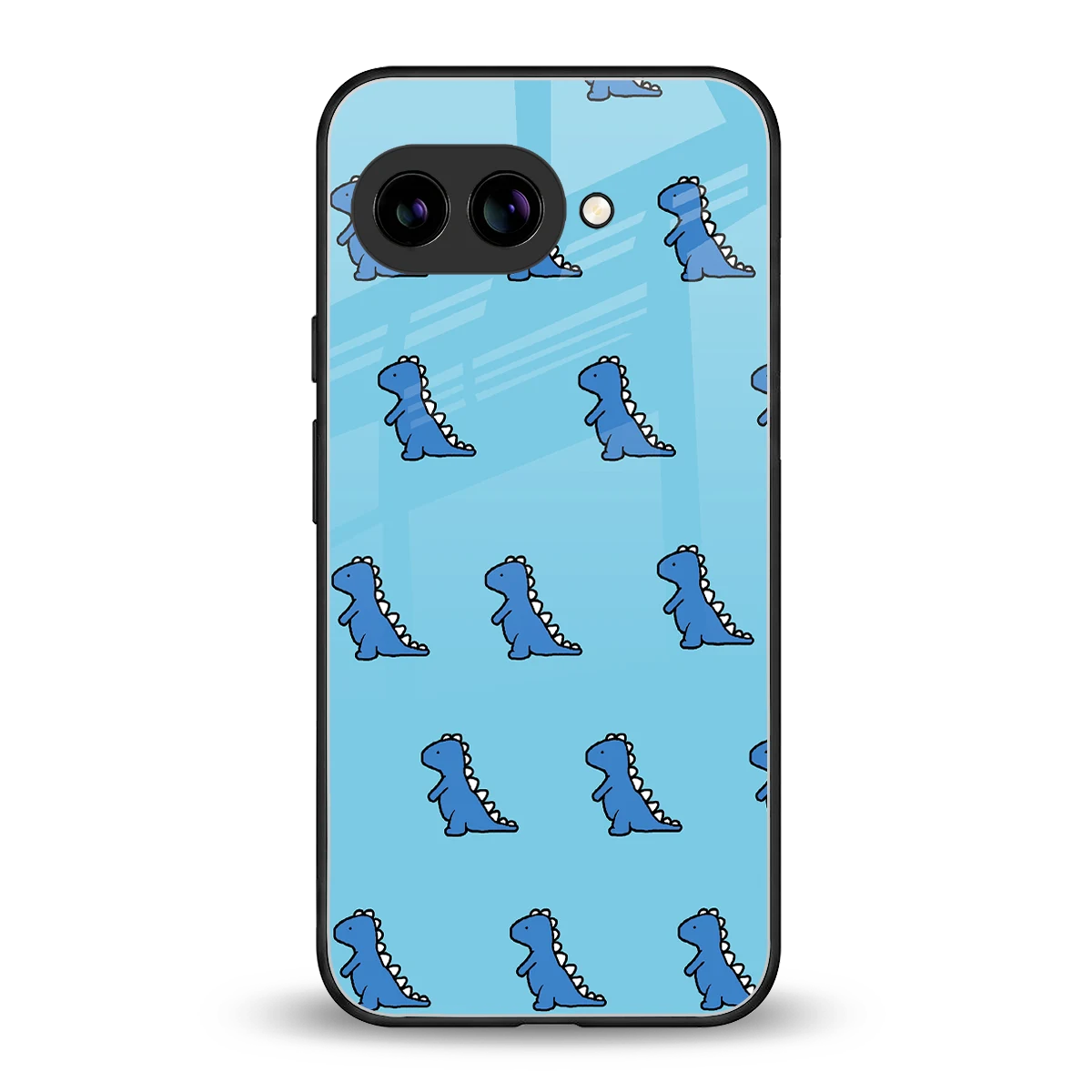 Dino Blue back phone cover | glass case for google pixel 10a