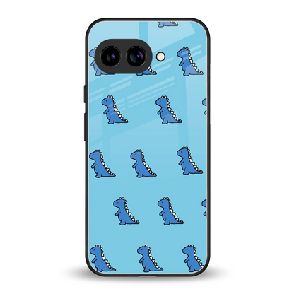 Dino Blue back phone cover | glass case for google pixel 10a