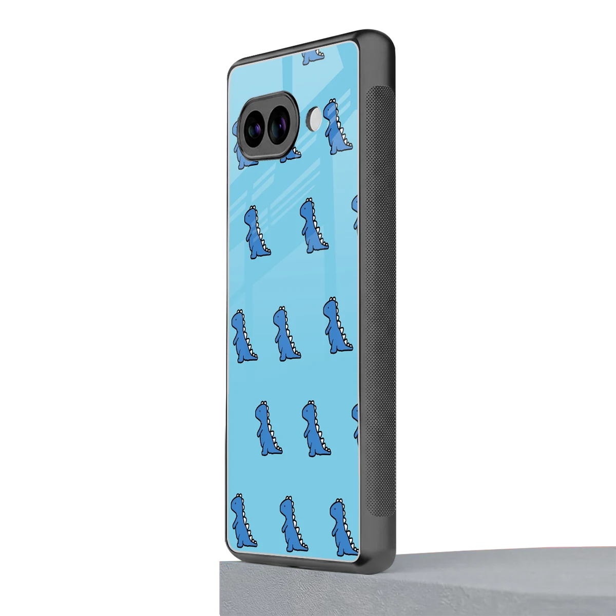 Dino Blue google pixel 10a mobile cover | shockproof glass phone case