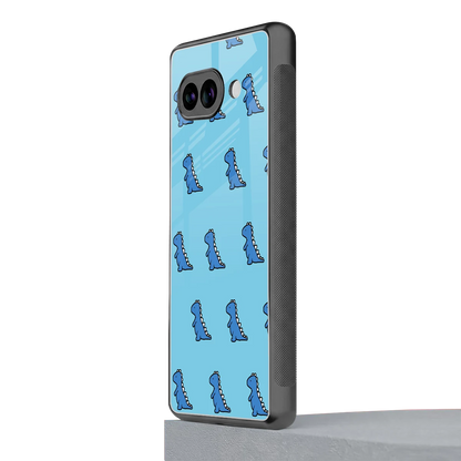 Dino Blue google pixel 10a mobile cover | shockproof glass phone case