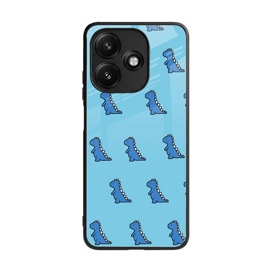 Dino Blue back phone cover | glass case for redmi 12 5g