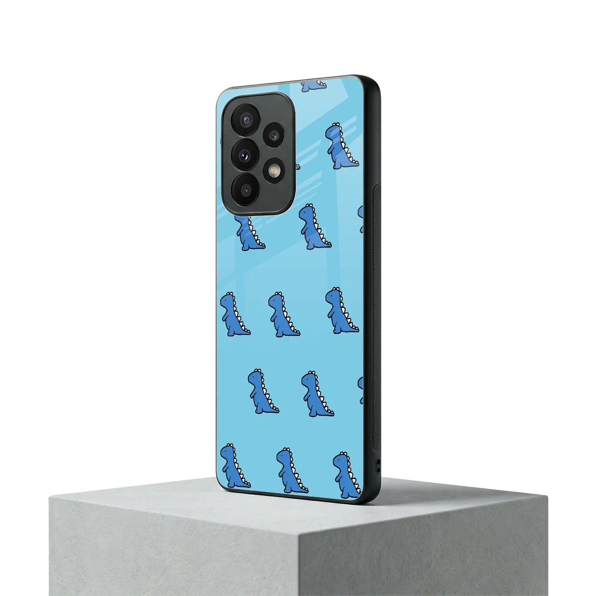 Dino Blue samsung galaxy a23 mobile cover | shockproof glass phone case