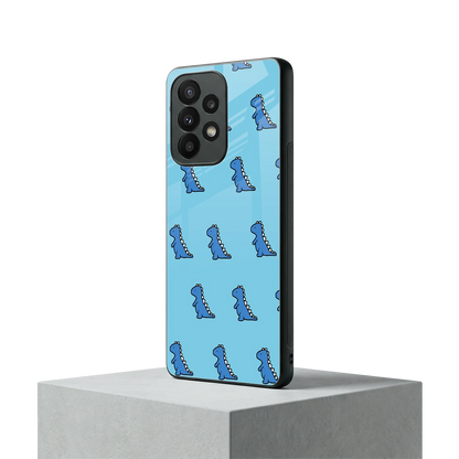 Dino Blue samsung galaxy a23 mobile cover | shockproof glass phone case