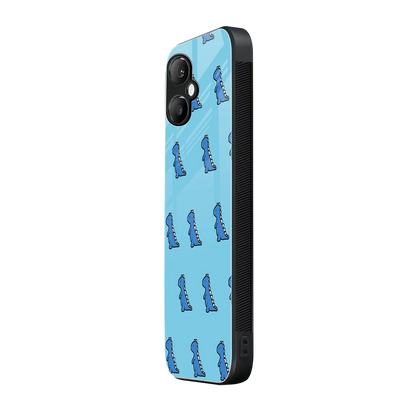 Dino Blue samsung galaxy a06 5g mobile cover | shockproof glass phone case