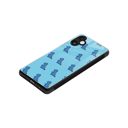Dino Blue stylish phone case for samsung galaxy a06 5g | glossy glass and slim fit