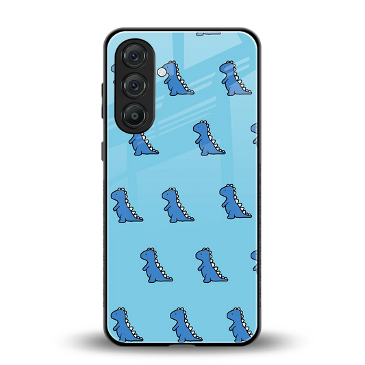 Dino Blue back phone cover | glass case for samsung galaxy m36 5g
