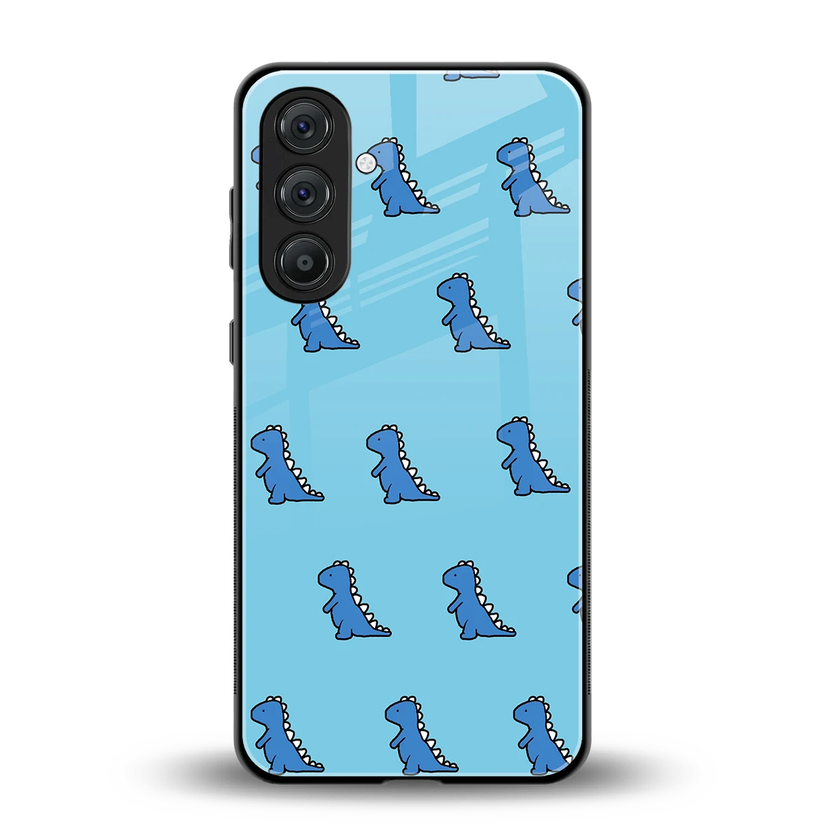 Dino Blue back phone cover | glass case for samsung galaxy a55 5g