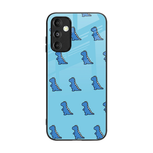 Dino Blue back phone cover | glass case for samsung galaxy m14 5g
