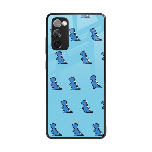 Dino Blue back phone cover | glass case for samsung galaxy s20 fe