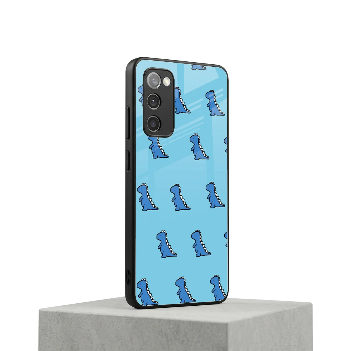 Dino Blue samsung galaxy s20 fe mobile cover | shockproof glass phone case