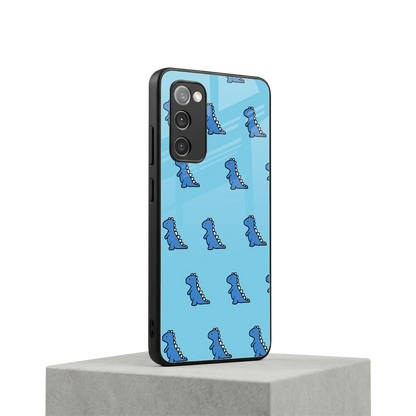Dino Blue samsung galaxy s20 fe mobile cover | shockproof glass phone case