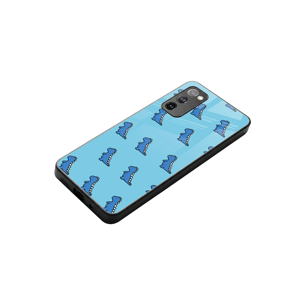 Dino Blue stylish phone case for samsung galaxy s20 fe | glossy glass and slim fit