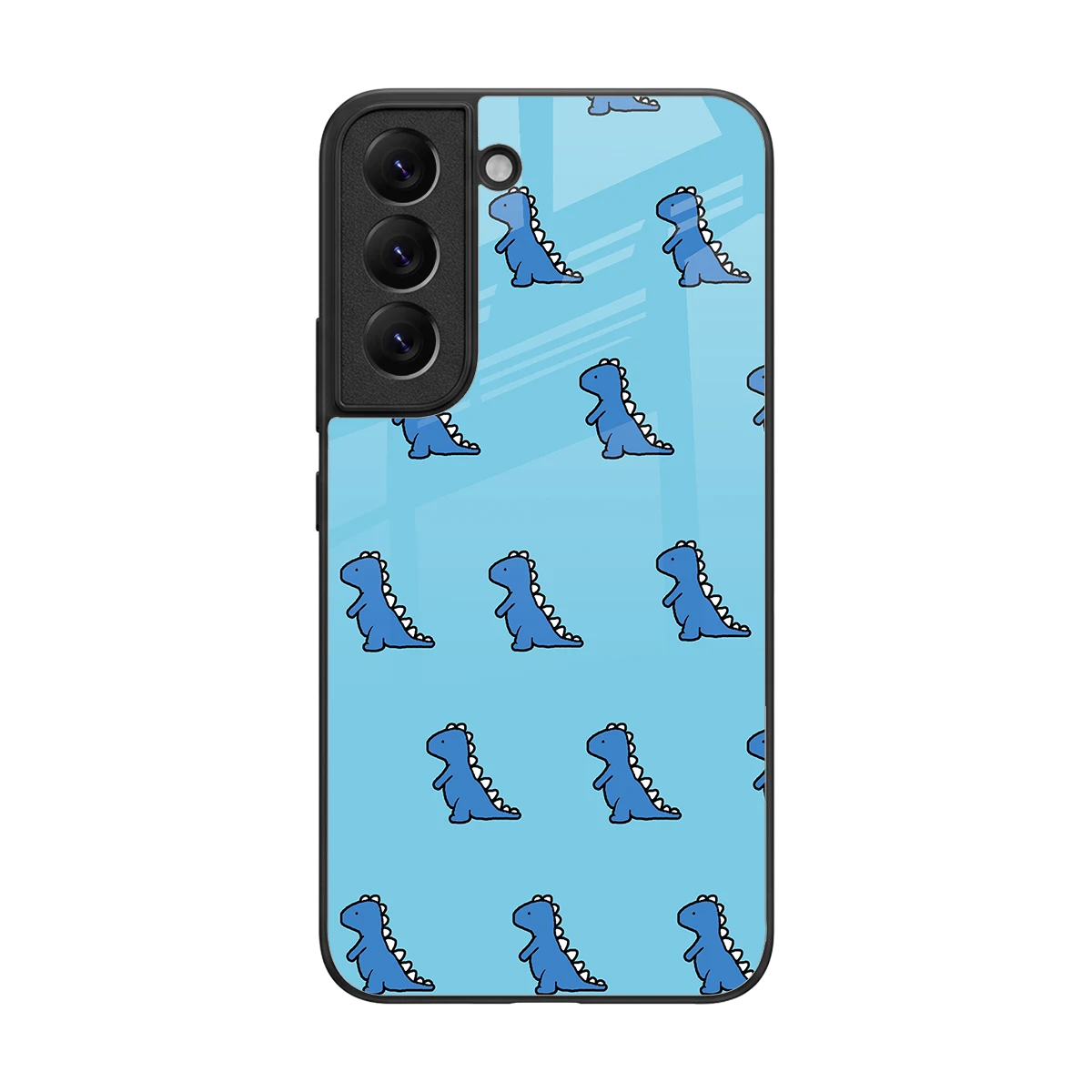 Dino Blue back phone cover | glass case for samsung galaxy s22