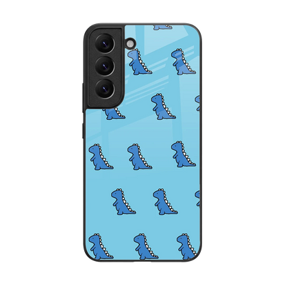 Dino Blue back phone cover | glass case for samsung galaxy s22