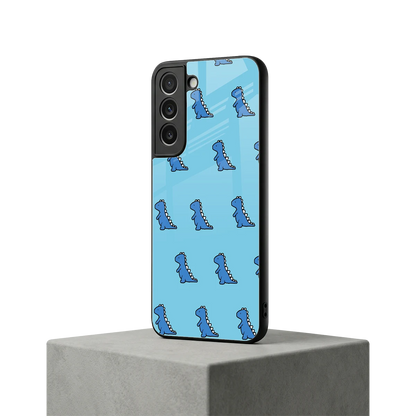 Dino Blue samsung galaxy s22 mobile cover | shockproof glass phone case