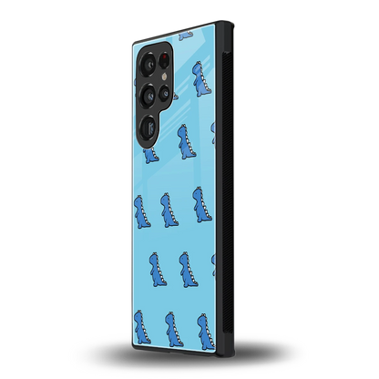 Dino Blue samsung galaxy s24 ultra mobile cover | shockproof glass phone case