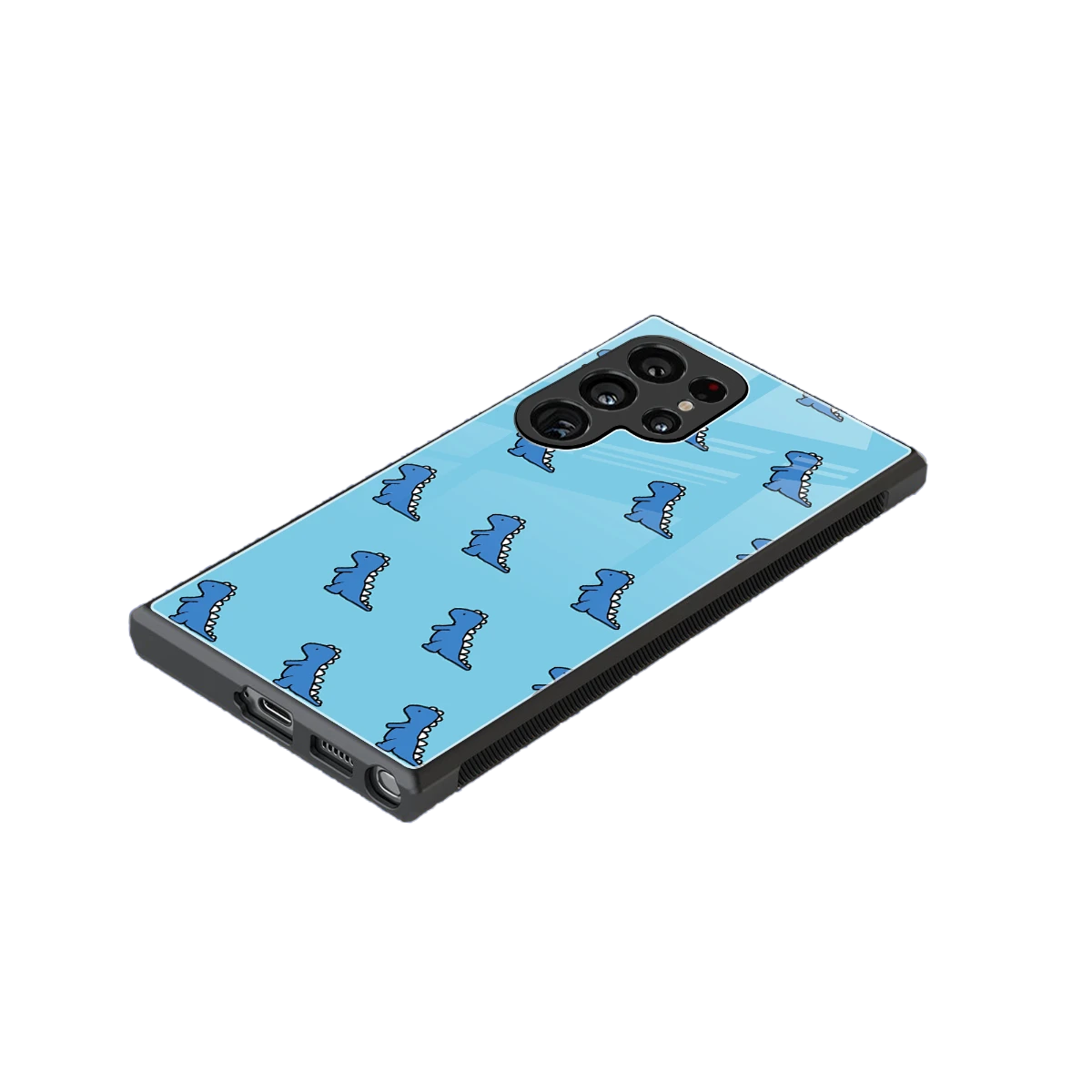 Dino Blue stylish phone case for samsung galaxy s23 ultra | glossy glass and slim fit