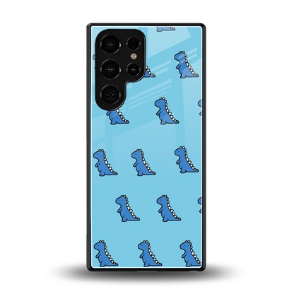 Dino Blue back phone cover | glass case for samsung galaxy s26 ultra