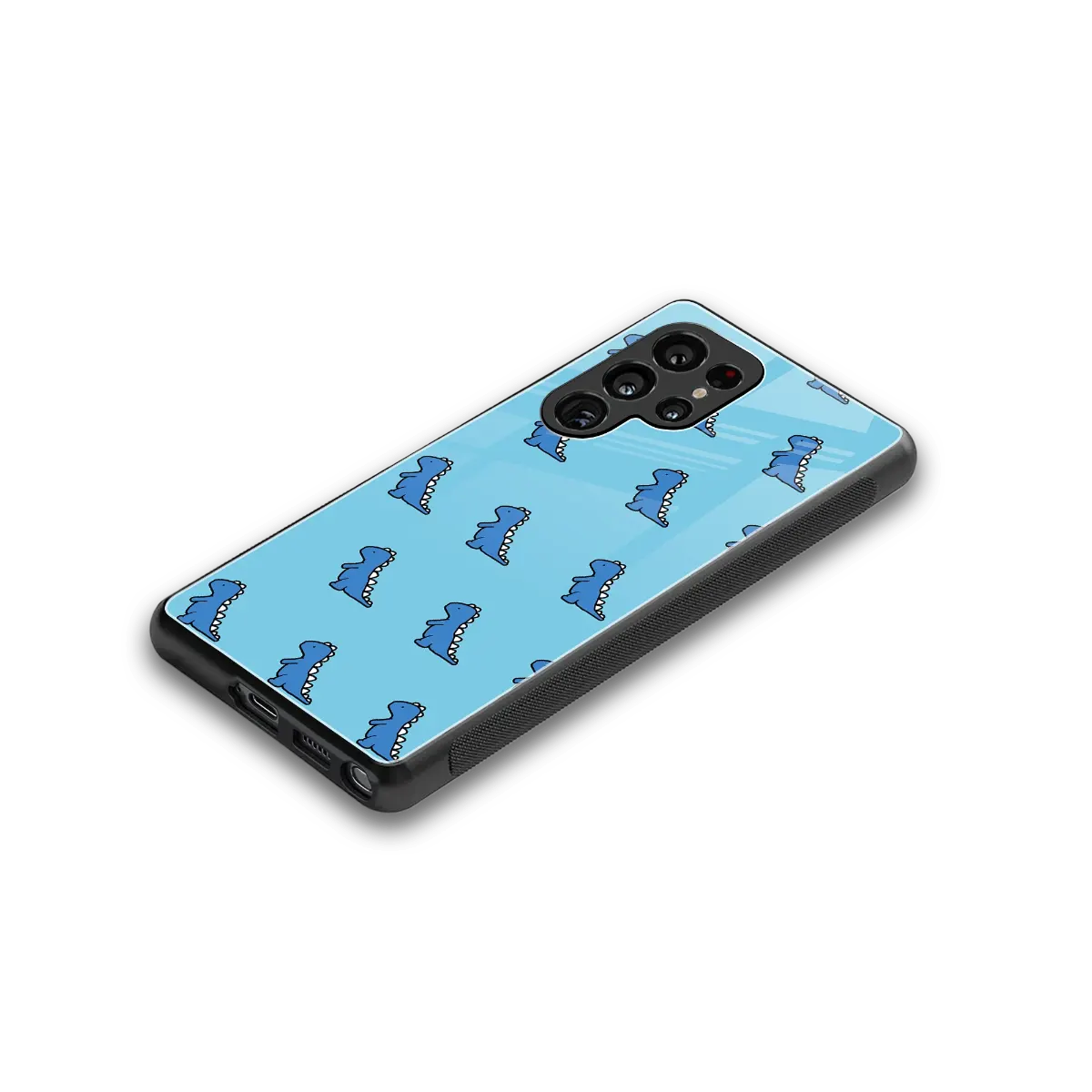 Dino Blue stylish phone case for samsung galaxy s26 ultra | glossy glass and slim fit