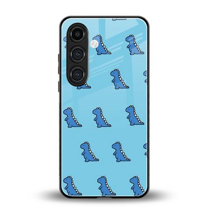 Dino Blue back phone cover | glass case for samsung galaxy s25