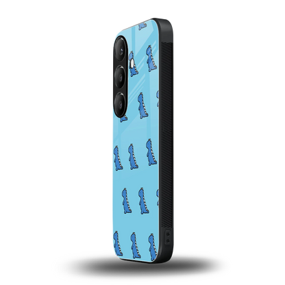 Dino Blue samsung galaxy s24 mobile cover | shockproof glass phone case