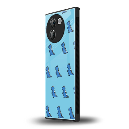 Dino Blue vivo v30e mobile cover | shockproof glass phone case