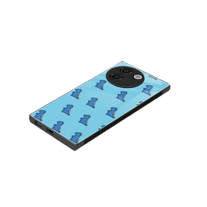 Dino Blue stylish phone case for vivo v30e | glossy glass and slim fit