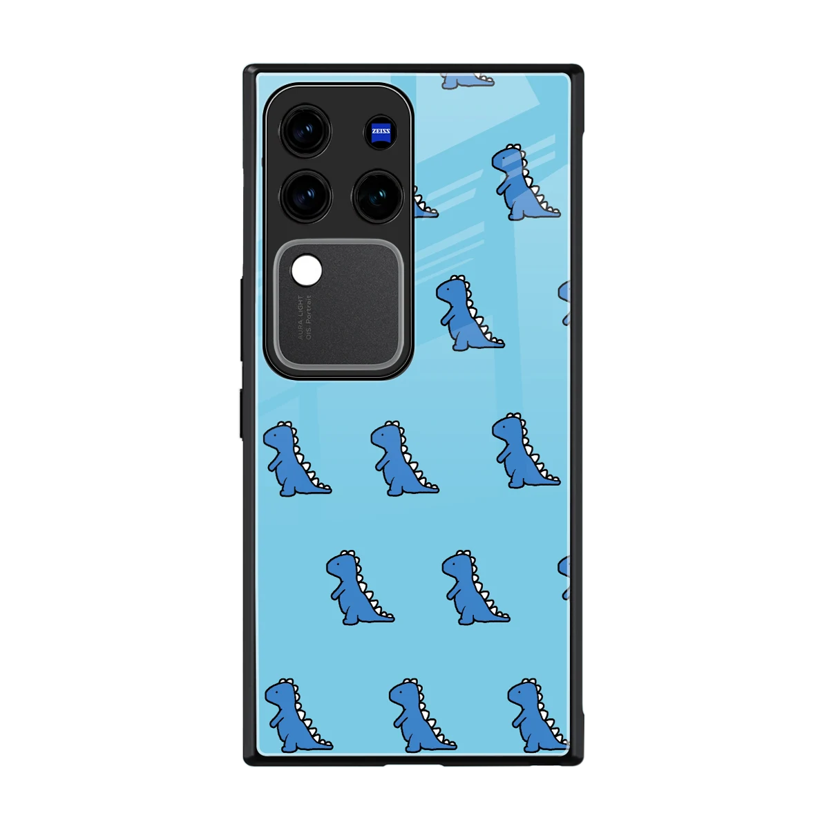 Dino Blue back phone cover | glass case forvivo v30 pro