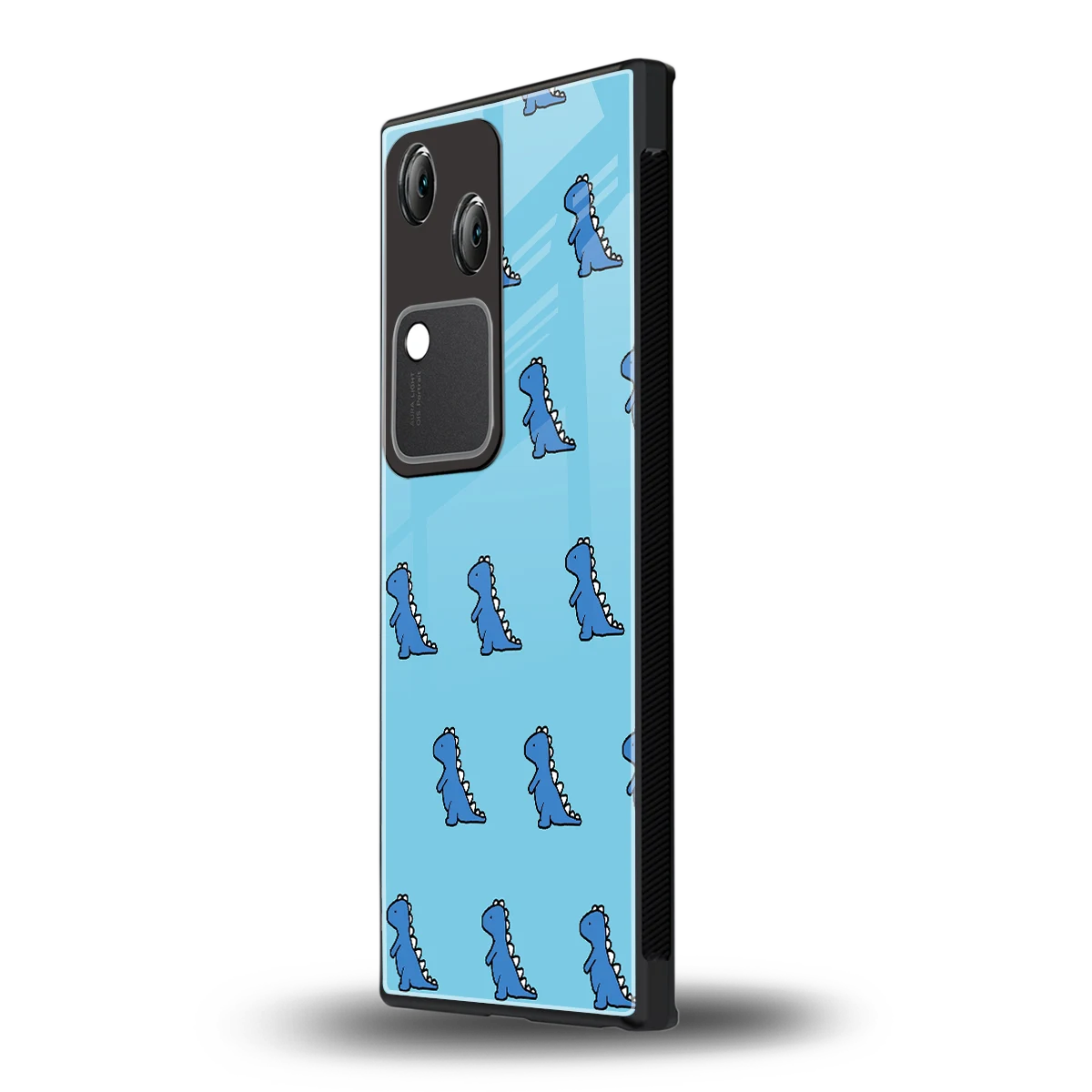 Dino Blue vivo v30 mobile cover | shockproof glass phone case