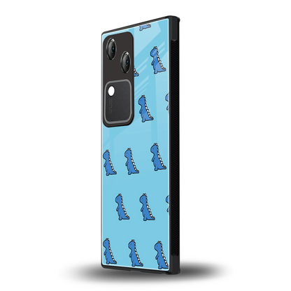 Dino Blue vivo v30 mobile cover | shockproof glass phone case
