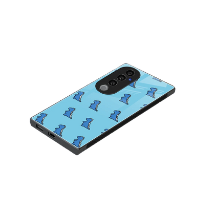 Dino Blue stylish phone case for vivo v40 pro | glossy glass and slim fit