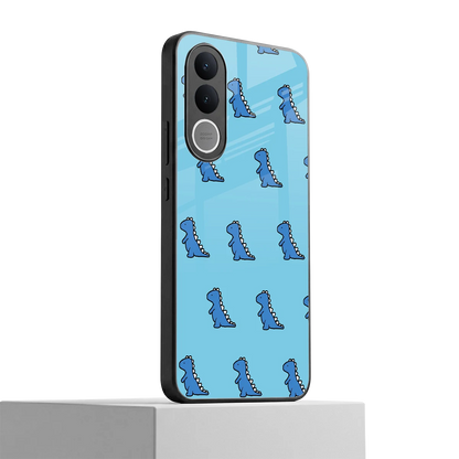 Dino Blue vivo v70 fe mobile cover | shockproof glass phone case