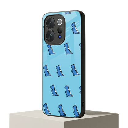 Dino Blue vivo v70 mobile cover | shockproof glass phone case