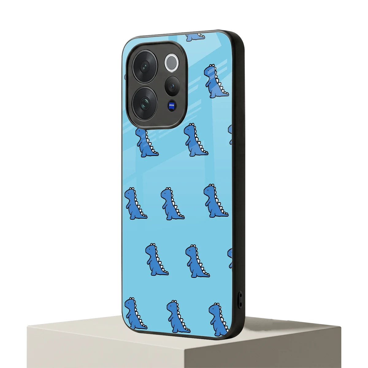 Dino Blue vivo v70 elite mobile cover | shockproof glass phone case