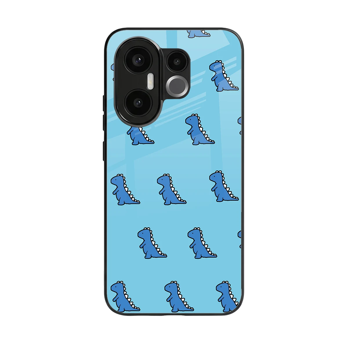 Dino Blue back phone cover | glass case for vivo x200 fe