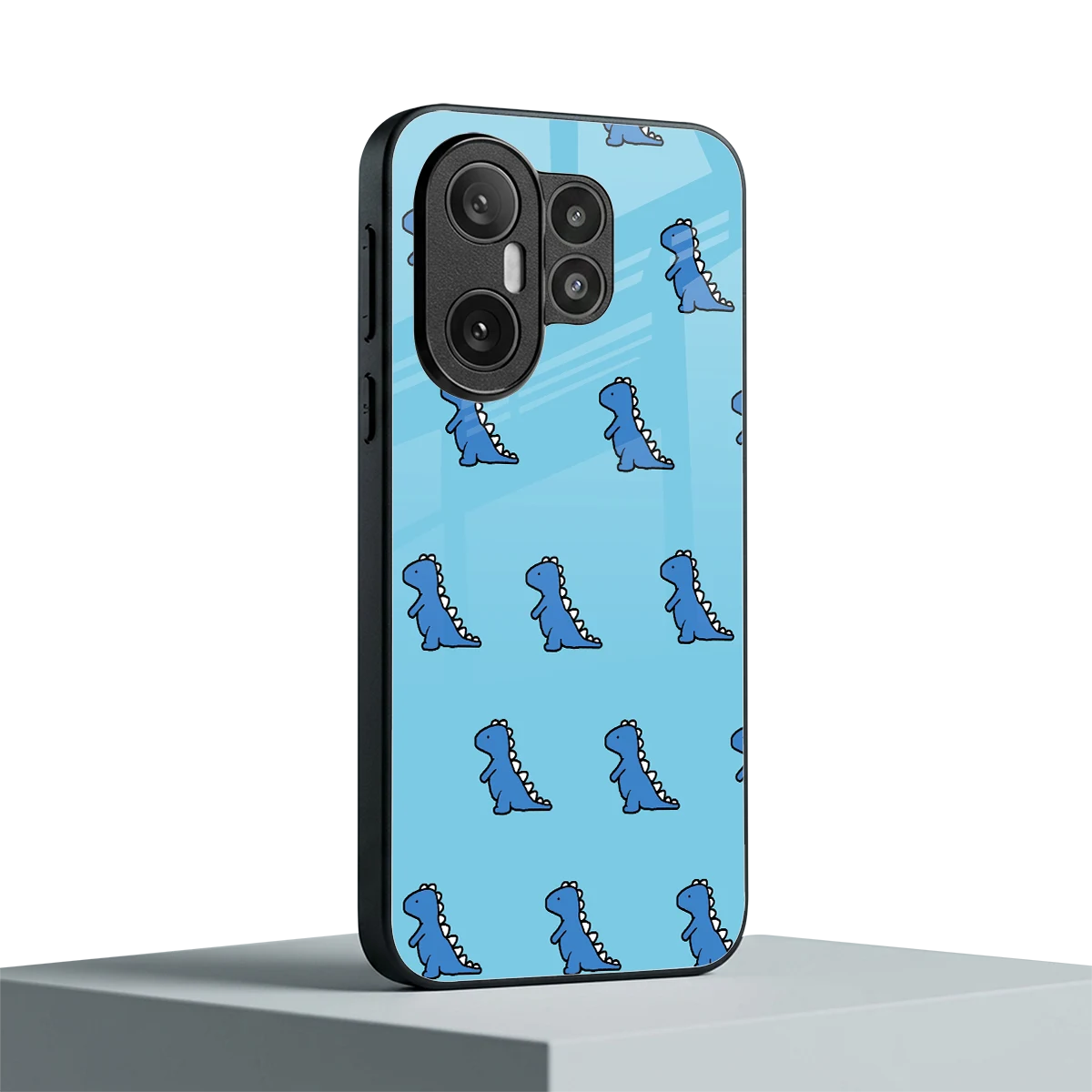 Dino Blue vivo x200 fe mobile cover | shockproof glass phone case