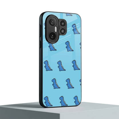 Dino Blue vivo x200 fe mobile cover | shockproof glass phone case
