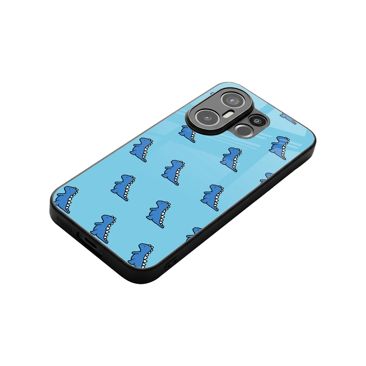 Dino Blue stylish phone case for vivo x200 fe | glossy glass and slim fit