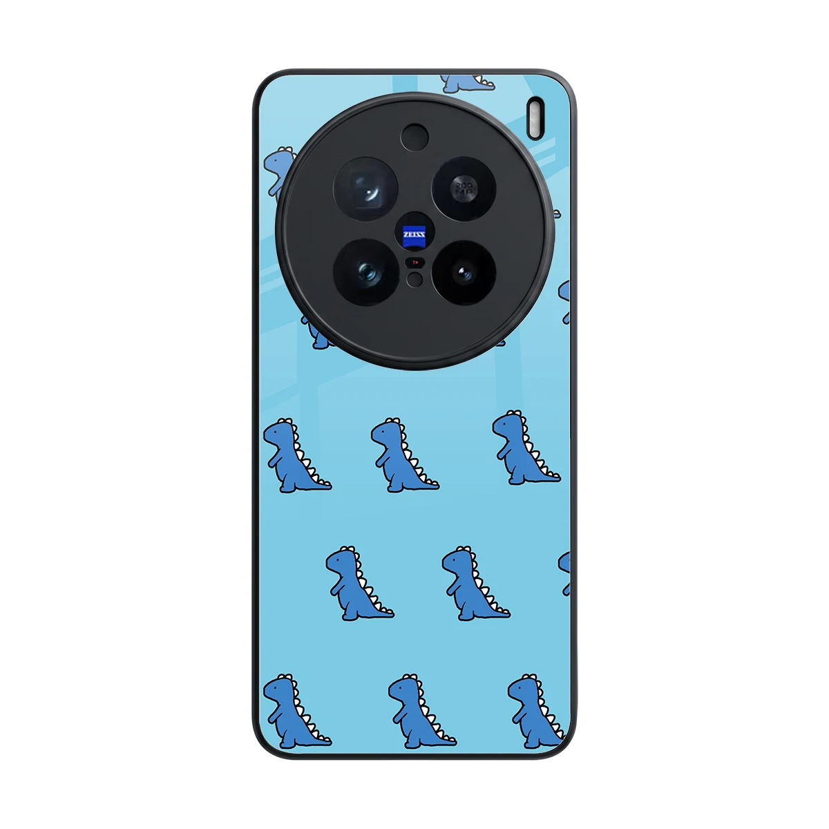 Dino Blue back phone cover | glass case for vivo x200 pro