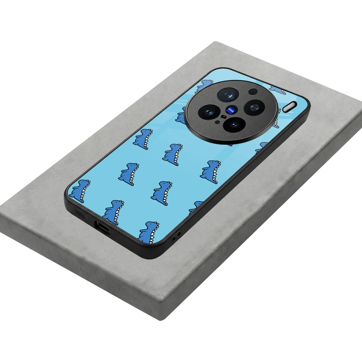 Dino Blue stylish phone case for vivo x200 pro | glossy glass and slim fit