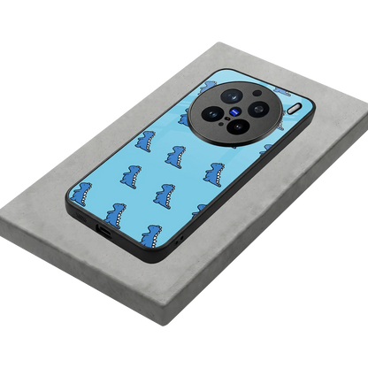 Dino Blue stylish phone case for vivo x200 pro | glossy glass and slim fit