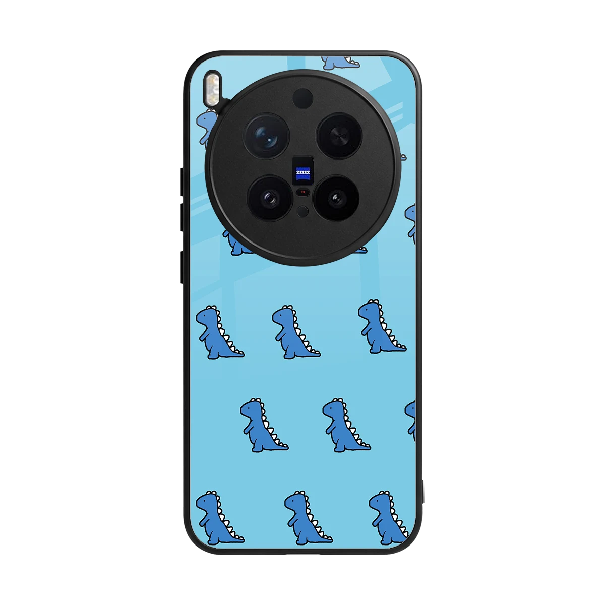 Dino Blue back phone cover | glass case for vivo x300 pro