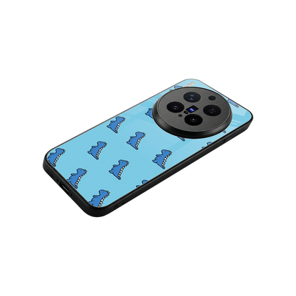 Dino Blue stylish phone case for vivo x300 pro | glossy glass and slim fit