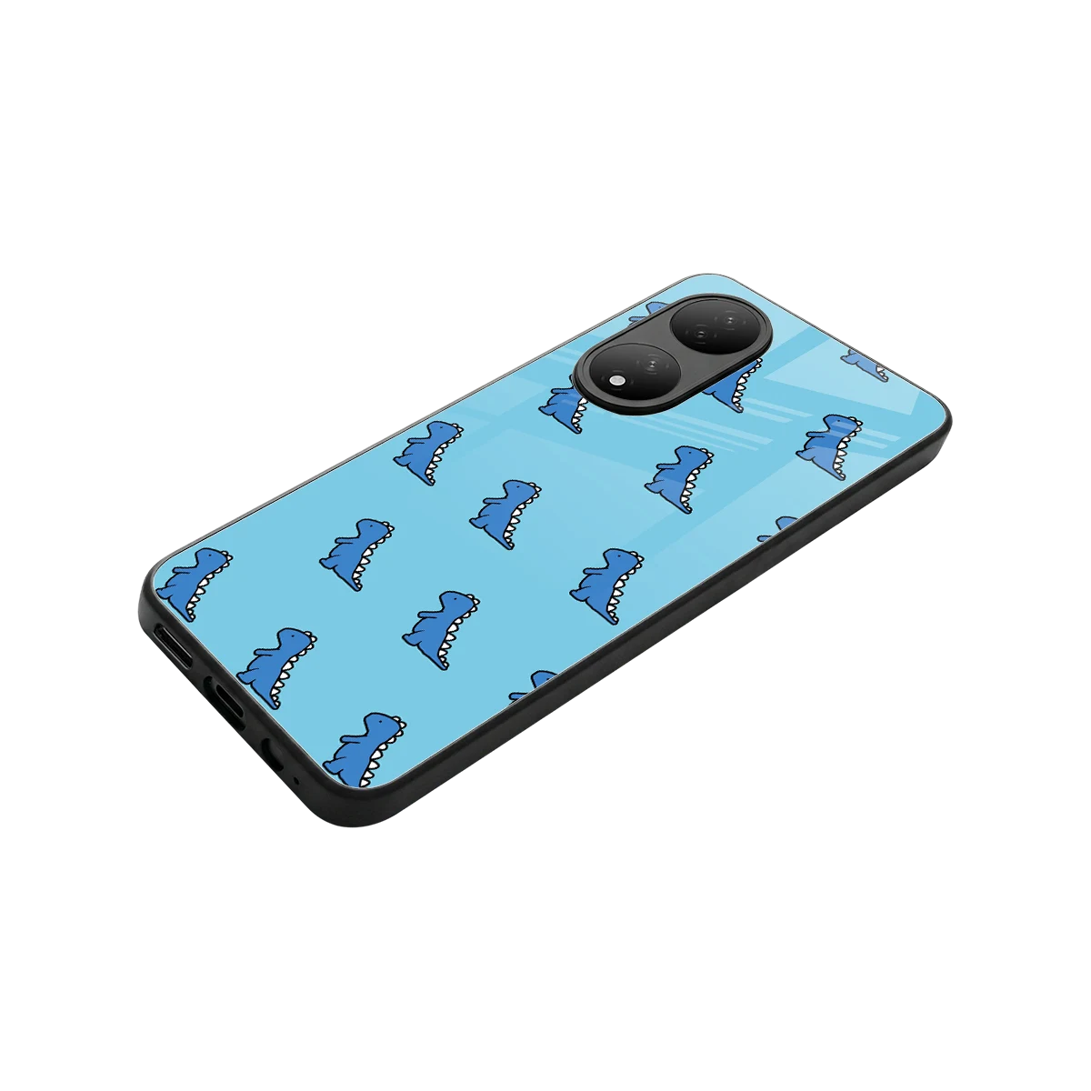 Dino Blue stylish phone case for Vivo-y100 | glossy glass and slim fit