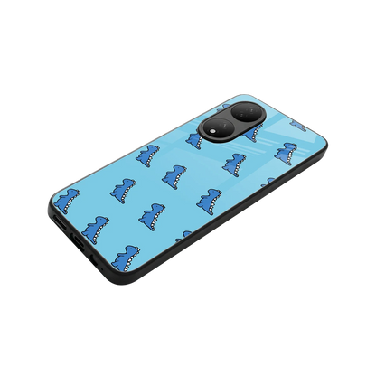 Dino Blue stylish phone case for Vivo-y100 | glossy glass and slim fit