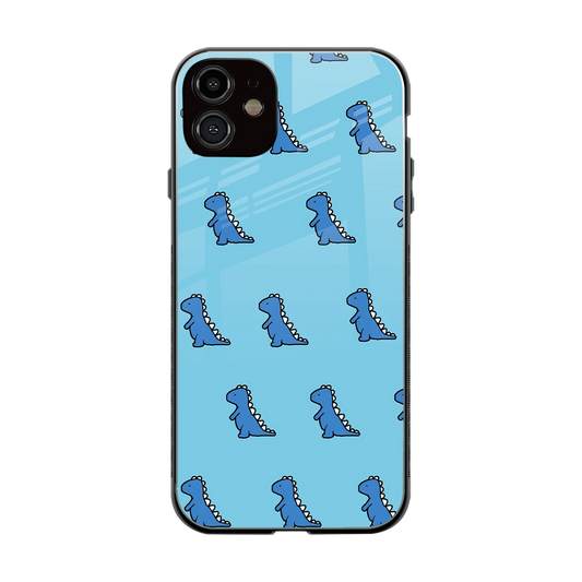 Dino Blue back phone cover | glass case for iphone 12
