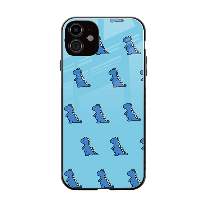Dino Blue back phone cover | glass case for iphone 11