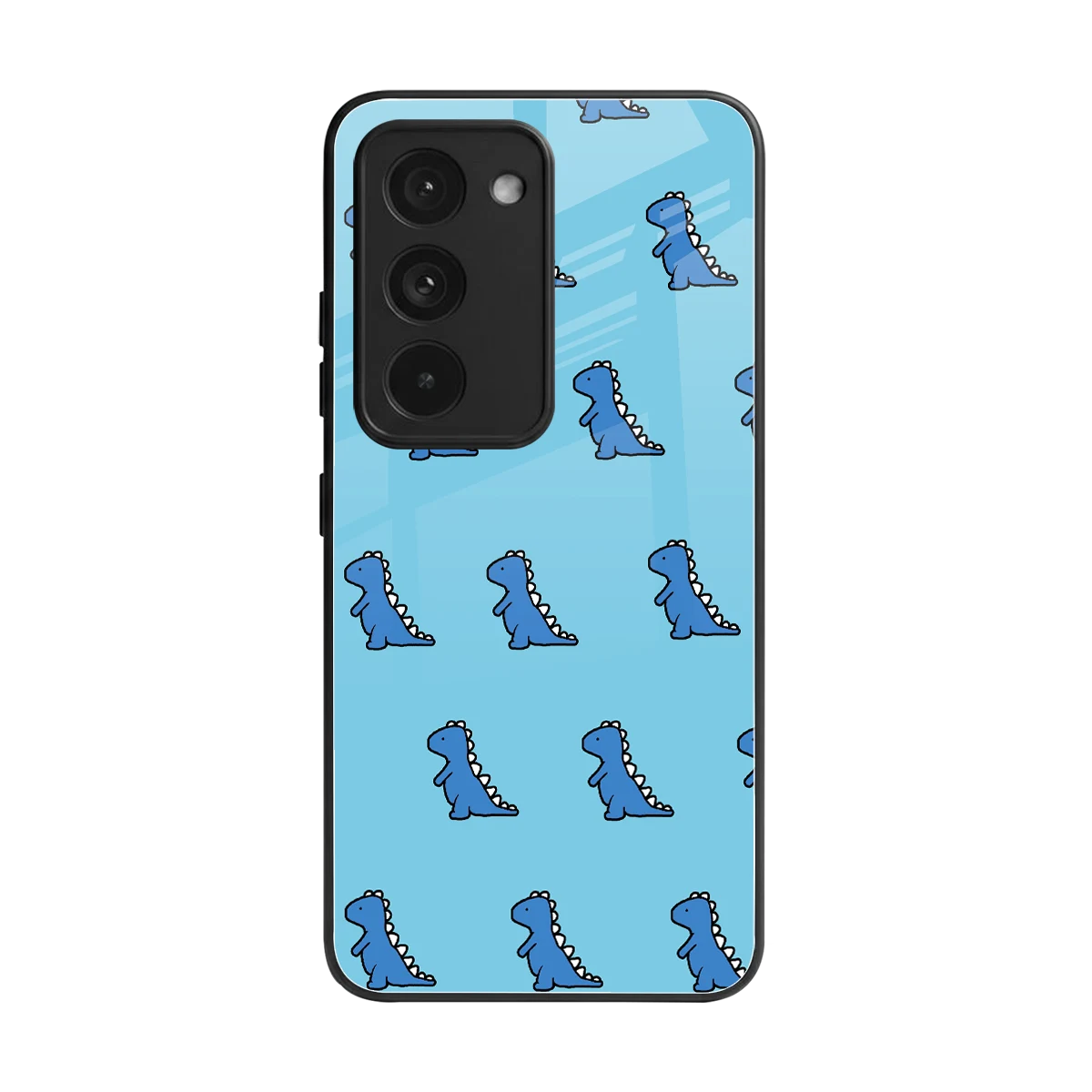 Dino Blue back phone cover | glass case for redmi 15 5g